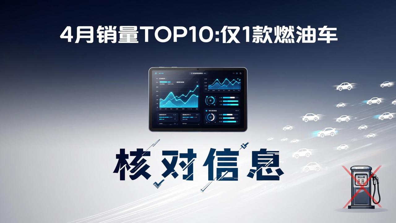 4月汽车销量前十名仅剩1款油车，手工核对数据发现燃油车真的凉了