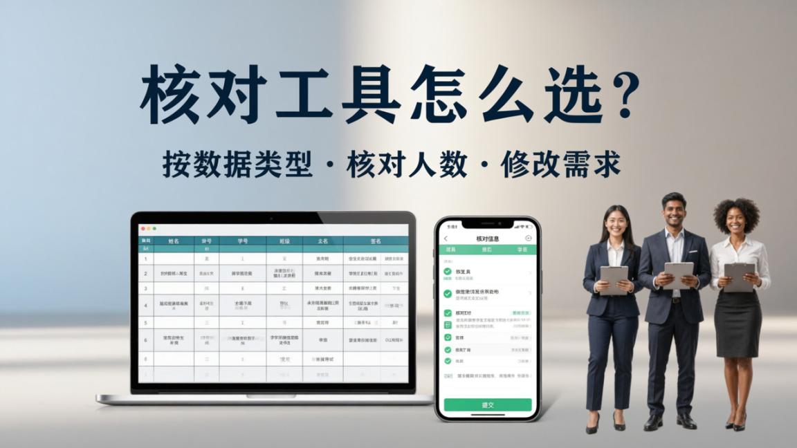 核对工具怎么选？按数据类型、核对人数、修改需求帮你定位