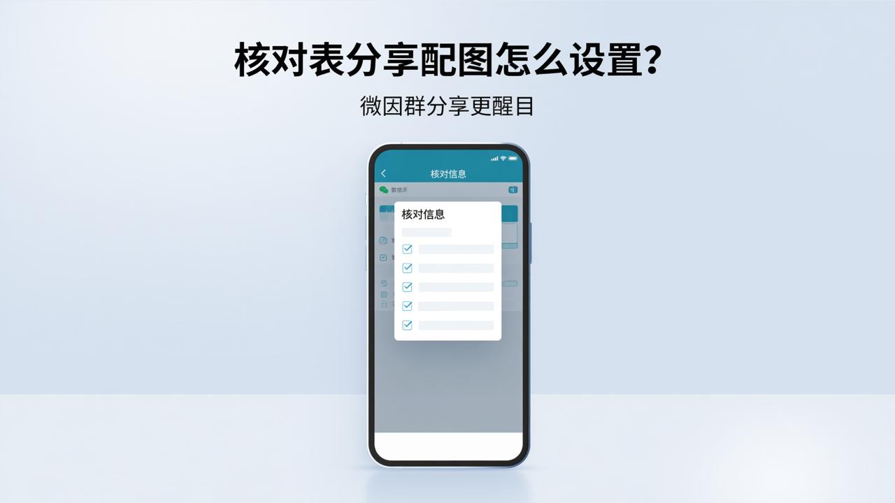 核对表分享配图怎么设置？「核对信息」设置分享配图，微信群分享更醒目