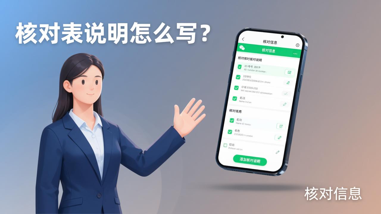 核对表说明怎么写？「核对信息」添加核对说明模板，填写指引一目了然