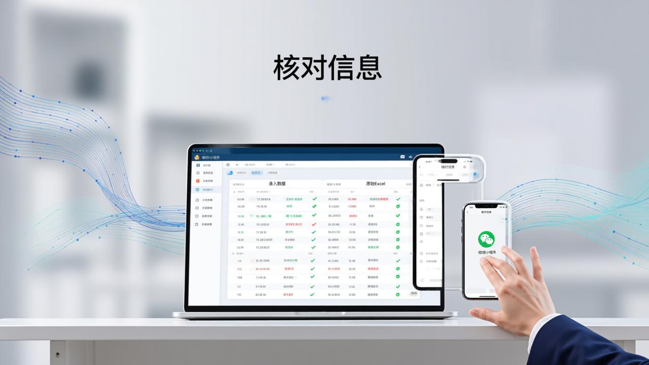 核对数据一致怎么表述？核对信息小程序录入后对比验证