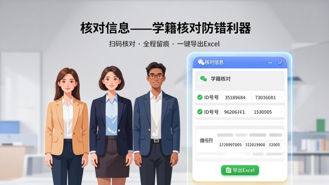 学籍信息核对怎么防填错：核对信息，扫码核对结果留痕一键导出Excel