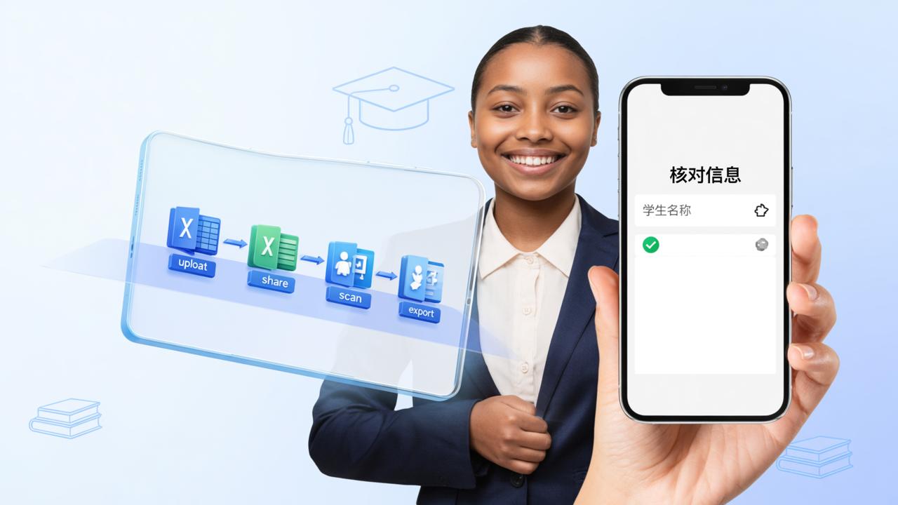 学生信息核对太费劲？核对信息小程序，扫码一键核对，错误自动汇总